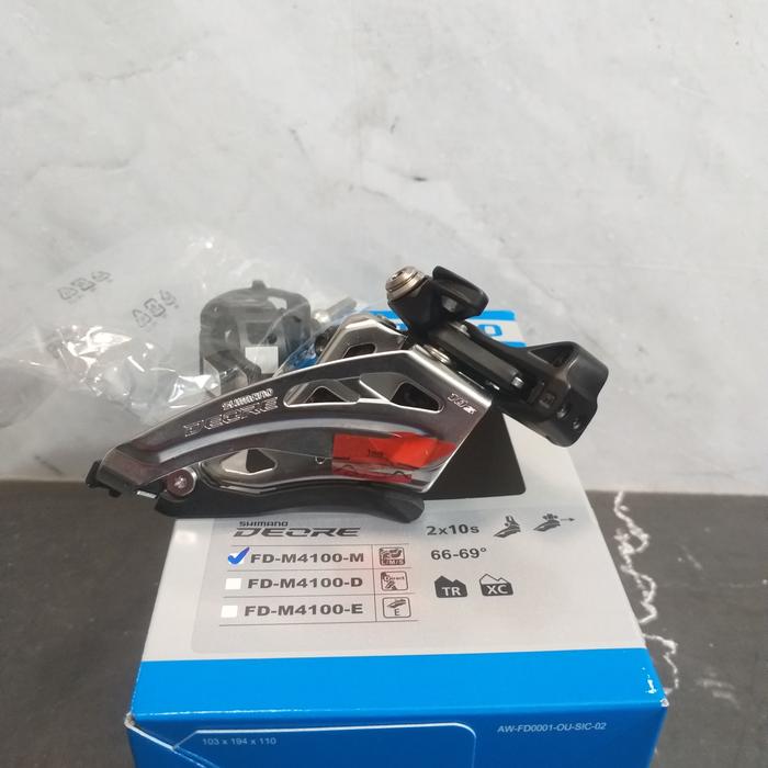 Jual FD SHlMANO deore M4100 2x10 speed front derailleur side swing
