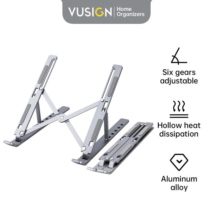 Gambar Vusign Adjustable Laptop Stand Holder Dudukan Portable Alumunium VS780 - Abu-abu dari Deli Stationery Indonesia undefined Tokopedia