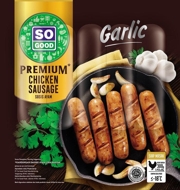 Gambar SOSIS AYAM BAWANG PUTIH PREMIUM SO GOOD 300GR CHICKEN GARLIC SAUSAGE - GARLIC dari LATTEBLESS undefined Tokopedia