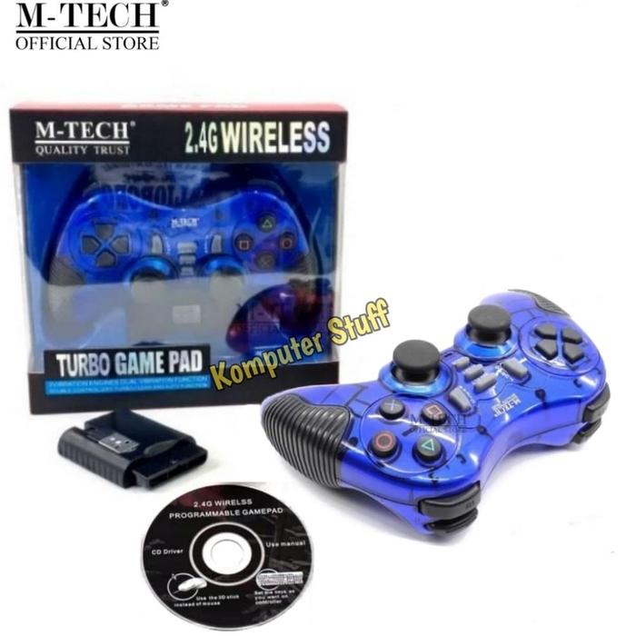 Gambar Stick Joystick PC / Laptop Ps 2,3 M-Tech wireless Gamepad USB Turbo - Biru dari Mooddayku undefined Tokopedia