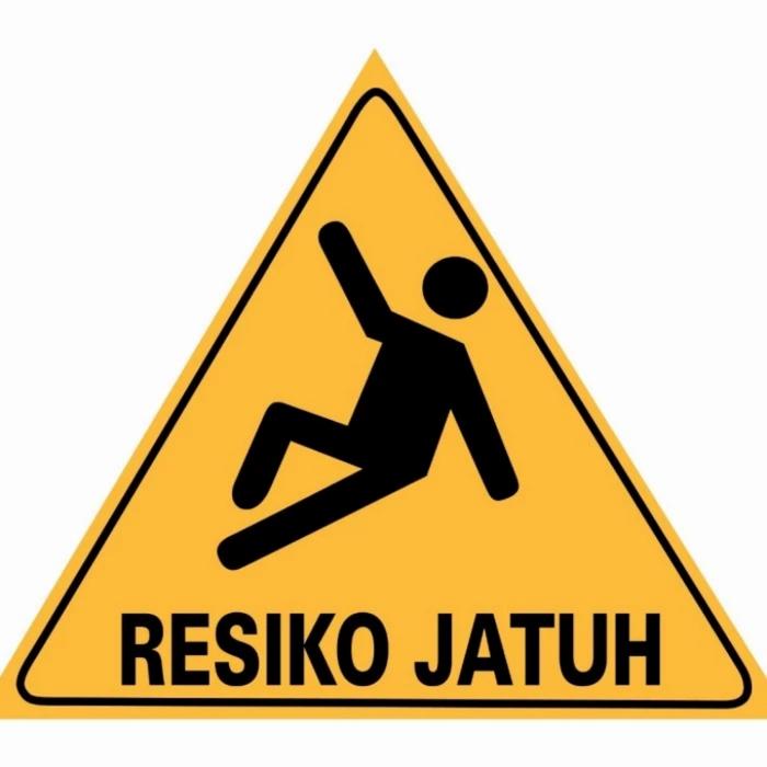 Gambar Stiker RESIKO JATUH 20X20CM sign rambu k3 dari SGG MAKMUR undefined Tokopedia