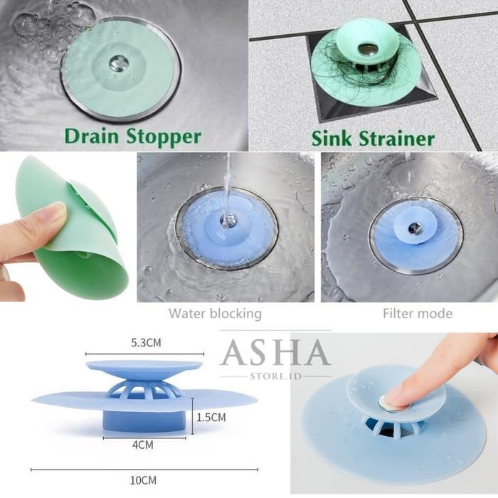 Gambar Saringan Wastafel Silikon Penutup Lubang Saluran Penutup Saluran Sink - S1 dari Asha Store ID undefined Tokopedia