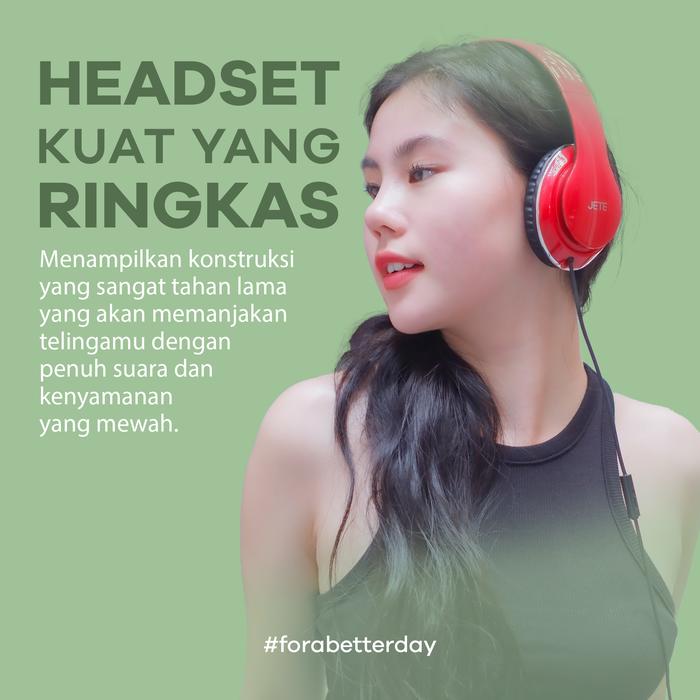Gambar Headset | Handsfree | Headphone Bando JETE HB7 - Red dari JETE Authorized Store undefined Tokopedia