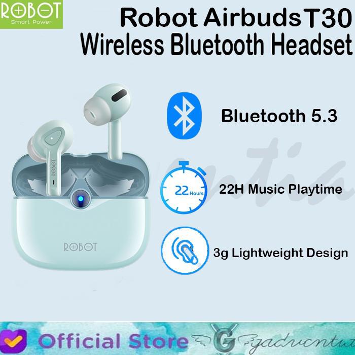 Gambar BT Headset VIVAN ROBOT T30 T50 Bluetooth Earphone TWS Airdots Airbuds - ROBOT T30 BLUE dari GADVENTIA undefined Tokopedia