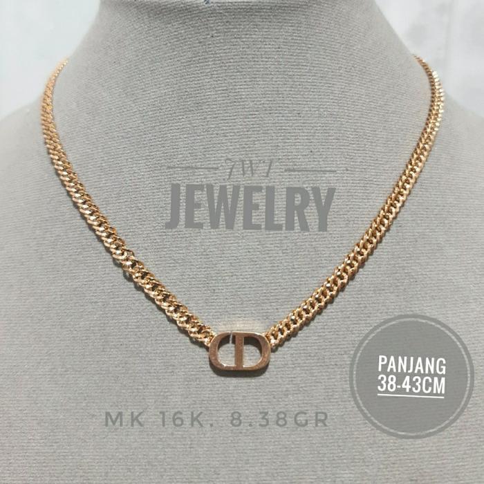 Gambar KALUNG EMAS FASHION CD CHRISTIAN CUBAN SISIK NAGA KEREN LEBAR RINGAN - Kuning dari JWT jewellery undefined Tokopedia