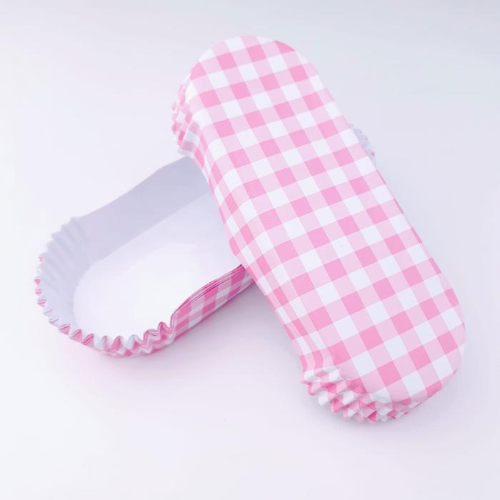 Jual Oval Paper Cup Cake Case Laminasi / Cup Kertas Alas Roti Grid ...