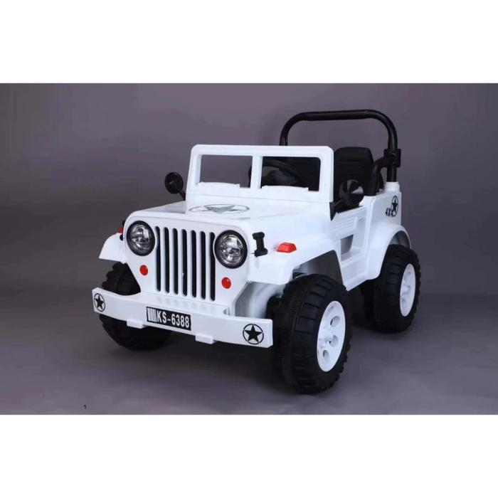 Gambar Mainan Anak Mobil Aki Classic Jeep Army - Yukita 6388 Tentara Keren - Putih dari HypeToyz undefined Tokopedia
