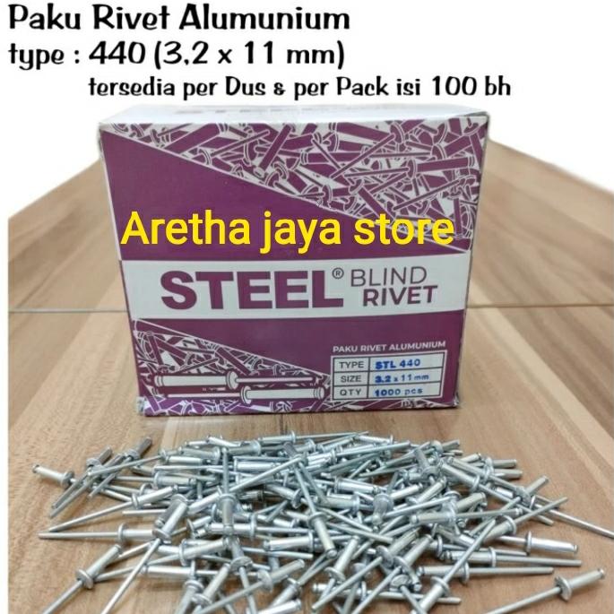 Paku Rivet Pack Jual paku rivet alumunium 440 (3,2x11mm) perpcak 100pcs & perdus ...