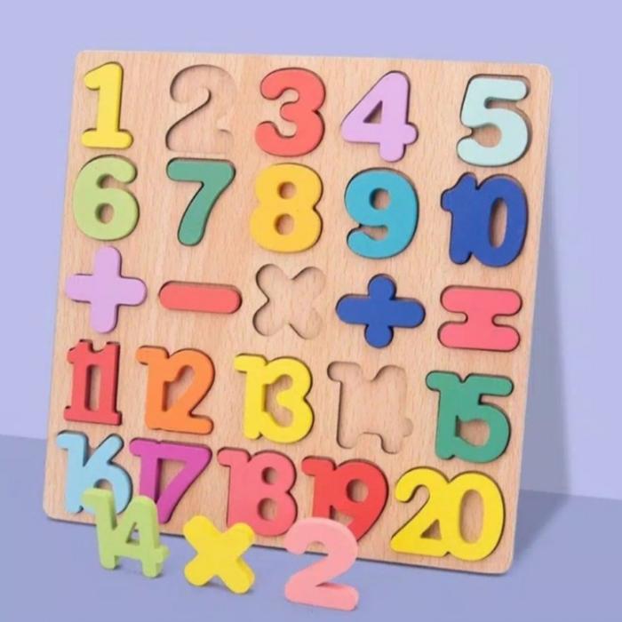Gambar Wooden Puzzle Kayu Angka, Alphabet, dan Bentuk | Mainan Edukasi - ANGKA dari Ayo Gan Store Official undefined Tokopedia