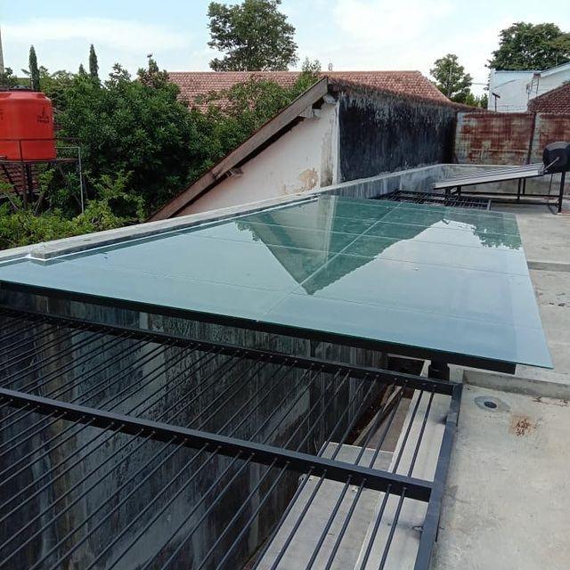 Jual atap kanopi kaca skylight sunroof tempered sandblast custom Kota