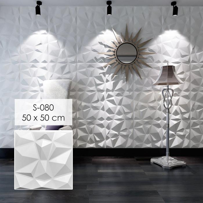 Gambar Wall Panel 3D Dinding Ornamen Bahan PVC Bisa Dibersihkan Motif Timbul Warna Putih - S-080 50x50cm dari Decorindo Perkasa undefined Tokopedia