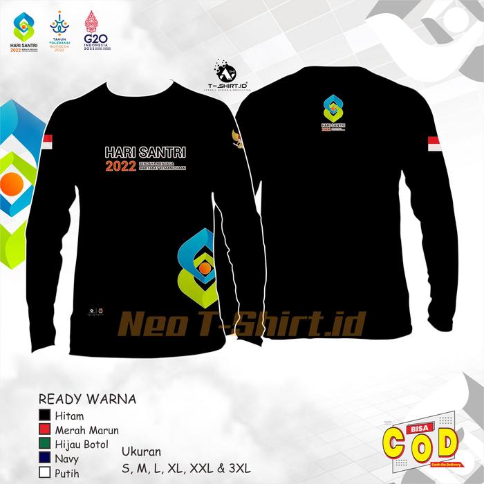 Gambar KAOS HARI SANTRI 2022 | TYPE 2 PANJANG - Hitam, S dari Neo Tshirt.id undefined Tokopedia