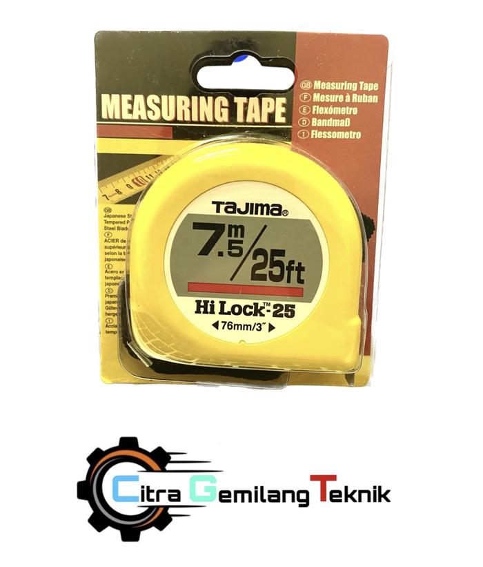 Roll Meter Kuning Jual Meteran hi-lock Tajima 7.5 meter kuning measuring tape - Jakarta ...