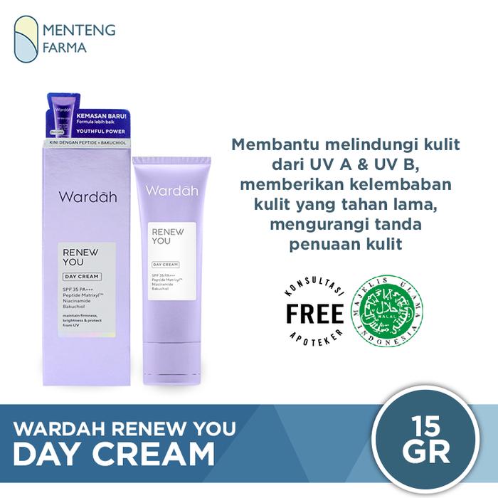 Gambar Wardah Renew You Day Cream 15 Gr - Pelembab Wajah Anti Aging dari Menteng Farma undefined Tokopedia