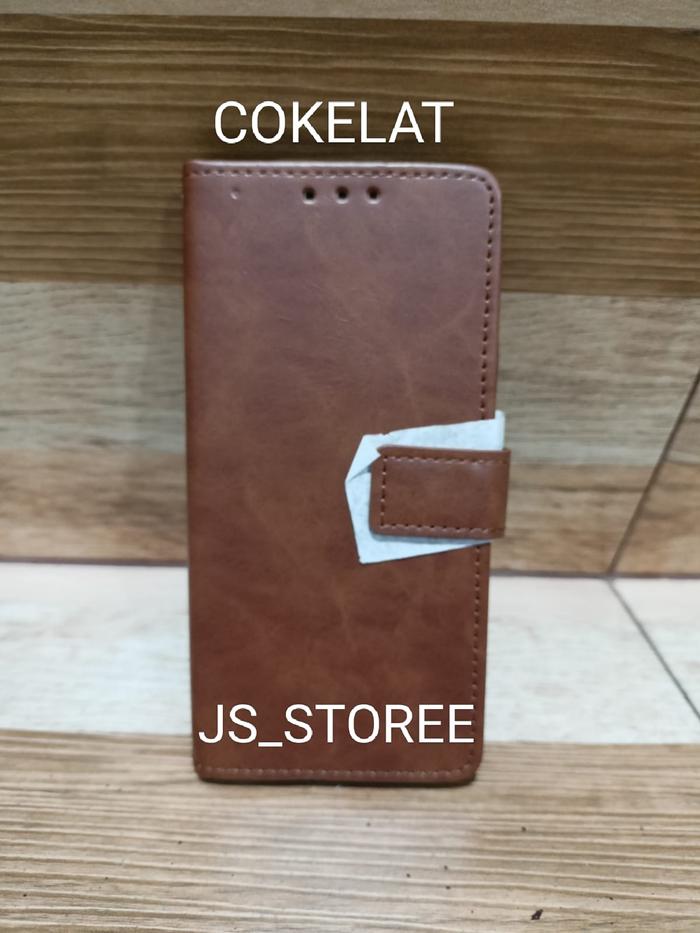 Jual flip case dompet kulit sintesis premium vivo y22 2022 Hitam