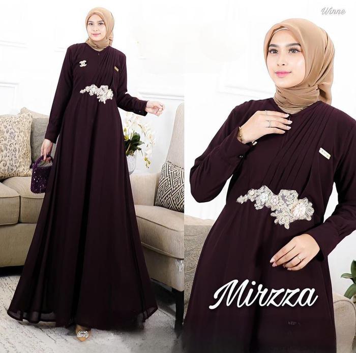 Gambar BP Mirzza Dress Wanita muslimah bahan Ceruty Babydoll - Wine, XL dari dutalaku undefined Tokopedia