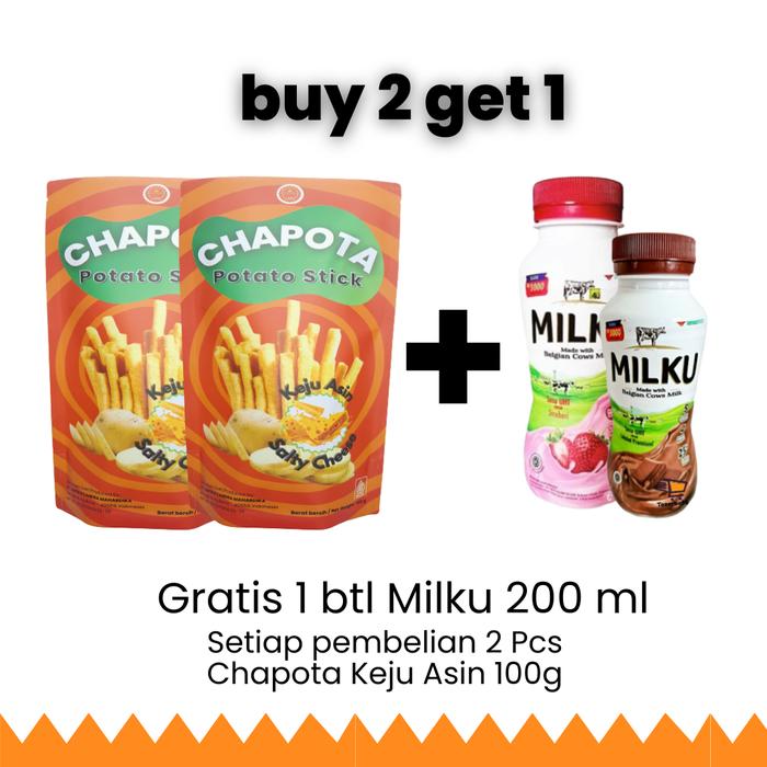 Gambar Milku Coklat Strawberry + Chacha Potato Stick - keju asin dari kartika food Bandung undefined Tokopedia
