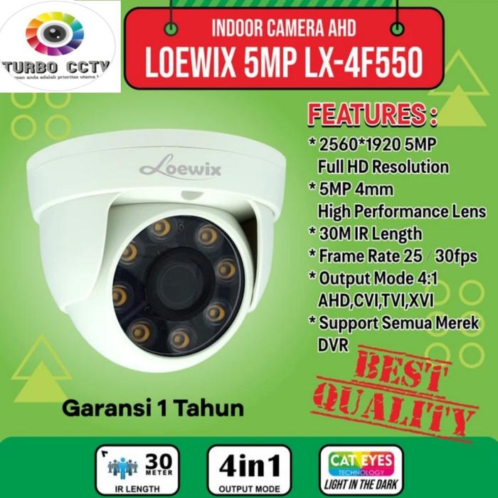 Gambar KAMERA CCTV AHD INDOOR 5MP LOEWIX LX-4F550 FULL HD - INDO LOEWIX 5MP dari TURBO CCTV undefined Tokopedia