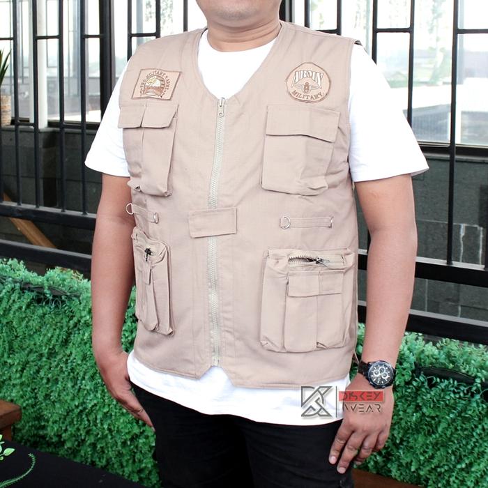 Gambar Vest Rompi / Rompi army / Rompi crew / Rompi mancing / Rompi kanvas - cream, XXXXL dari Diskeywears undefined Tokopedia