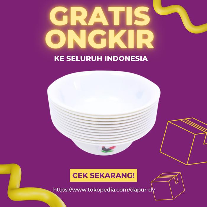 Gambar Mangkok bakso plastik cap ayam jago putih 12 pcs dari Dapur DV_NEW undefined Tokopedia