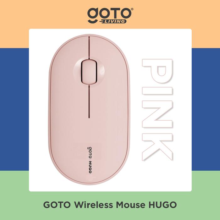 Gambar Goto Hugo Mouse Wireless Laptop Macbook PC USB Silent Click - PINK dari Goto.Indonesia undefined Tokopedia