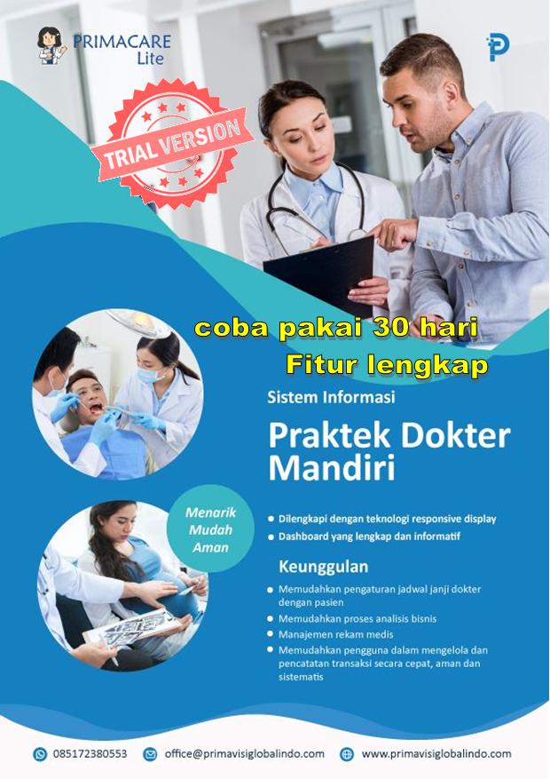 Gambar software aplikasi praktek dokter mandiri PRIMACARE LITE - trial version dari Prima Visi Globalindo undefined Tokopedia