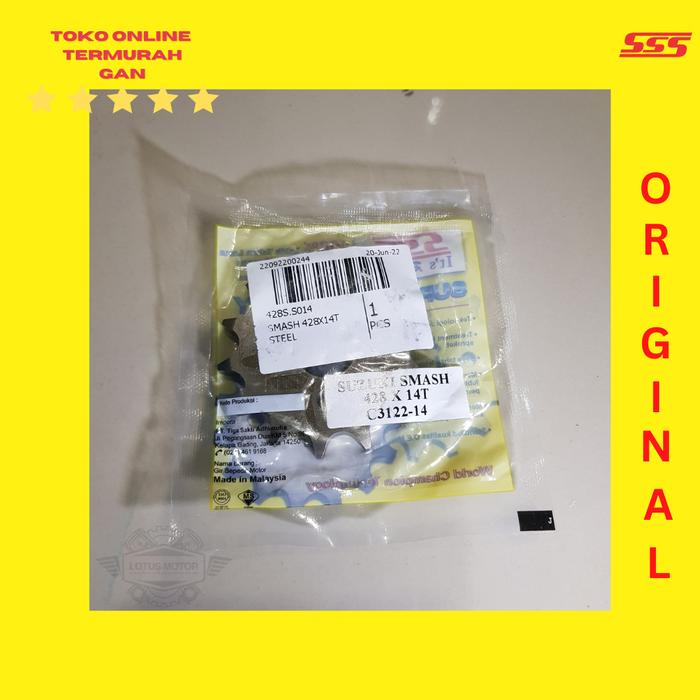 Gambar GEAR DEPAN SSS 428 14 15 16T SMASH GRAND SUPRA REVO ABS KARISMA BLADE - 428-14T dari Lotus Motor Padalarang undefined Tokopedia