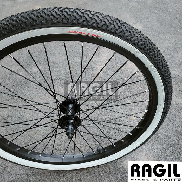 Gambar RODA JADI SEPEDA 20 x 1.75 INCH WHEELSET VELG HUB JARI BAN LUAR DALAM - RODA DEPAN dari ragilbikes&parts undefined Tokopedia
