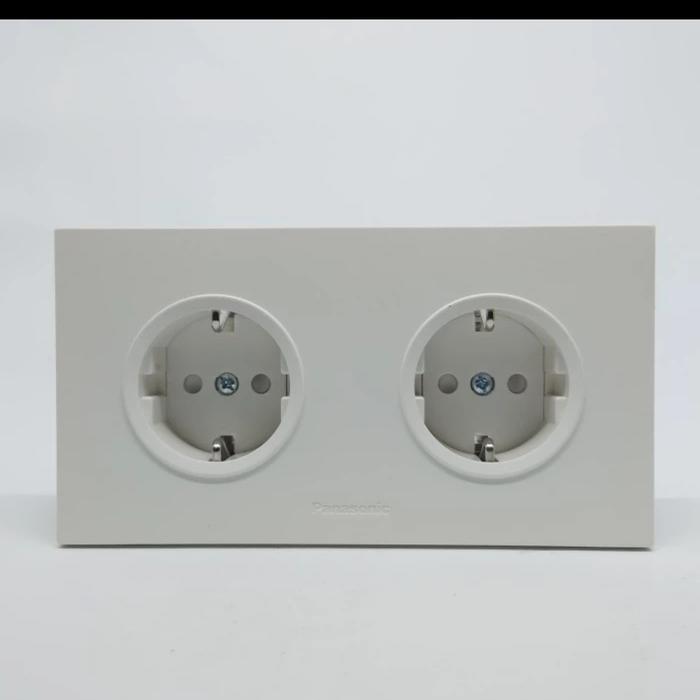 Gambar panasonic double stopkontak ncp panasonic wejp 11322 putih wide series - STYLE PUTIH dari PROLED ELECTRIC undefined Tokopedia