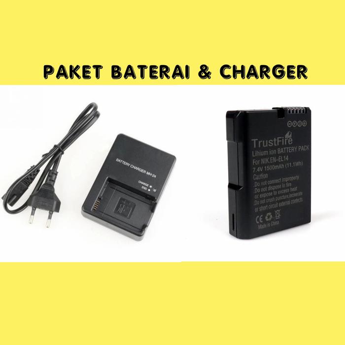 Jual Paket Baterai Charger Nikon D5300 D5200 D5100 Battery