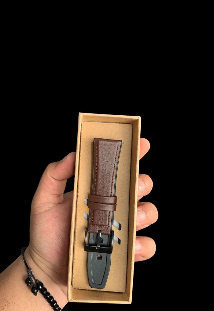 Gambar STRAP TALI JAM TANGAN KULIT KOMBINASI KARET QUICKRELEASE 20 22 24 MM - Coklat Tua, 20 mm dari MADSHOP2019 undefined Tokopedia