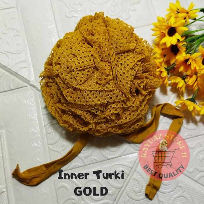 Gambar Inner CIput Turki Cepol Renda Brukat Premium Jersey Polos - Kuning dari raisasukasuka undefined Tokopedia