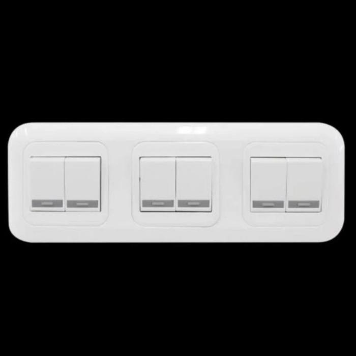 Gambar saklar sakelar 6 gang panasonic style putih panasonic - WIDE SERIES dari PROLED ELECTRIC undefined Tokopedia