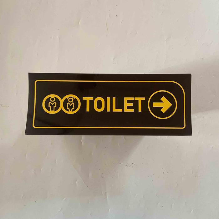 Gambar Stiker Penunjuk Arah Toilet, Stiker Arah Toilet - Warna Hitam - Arah kanan dari Sahabat Sejasa undefined Tokopedia