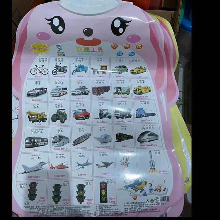 Gambar POSTER SUARA Mainan edukasi anak belajar mandarin inggris - TRANSPORTASI dari Ms. Afen undefined Tokopedia
