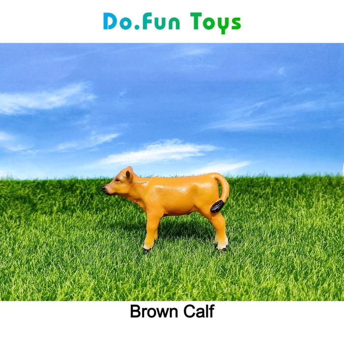 Gambar Cow Calf Animal Figure/ Miniatur Mainan Anak Sapi - Brown Calf dari DO.FUN TOYS undefined Tokopedia
