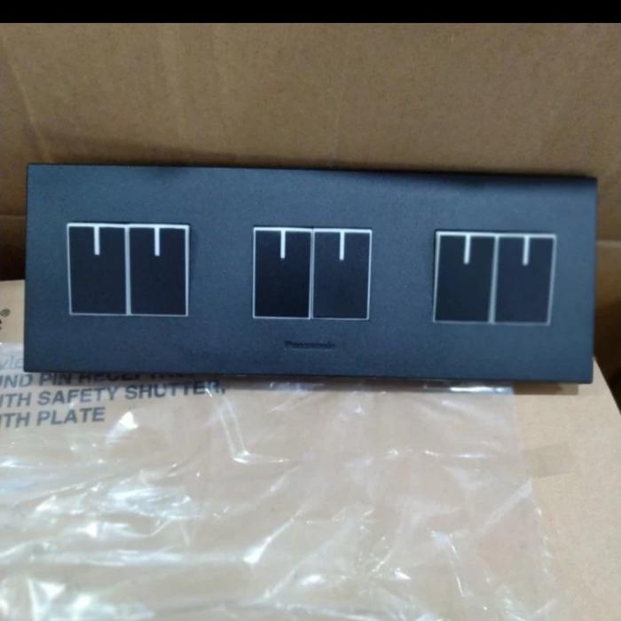 Gambar saklar 6 gang silver mws panasonic 6gang switch - HITAM BLACK dari PROLED ELECTRIC undefined Tokopedia