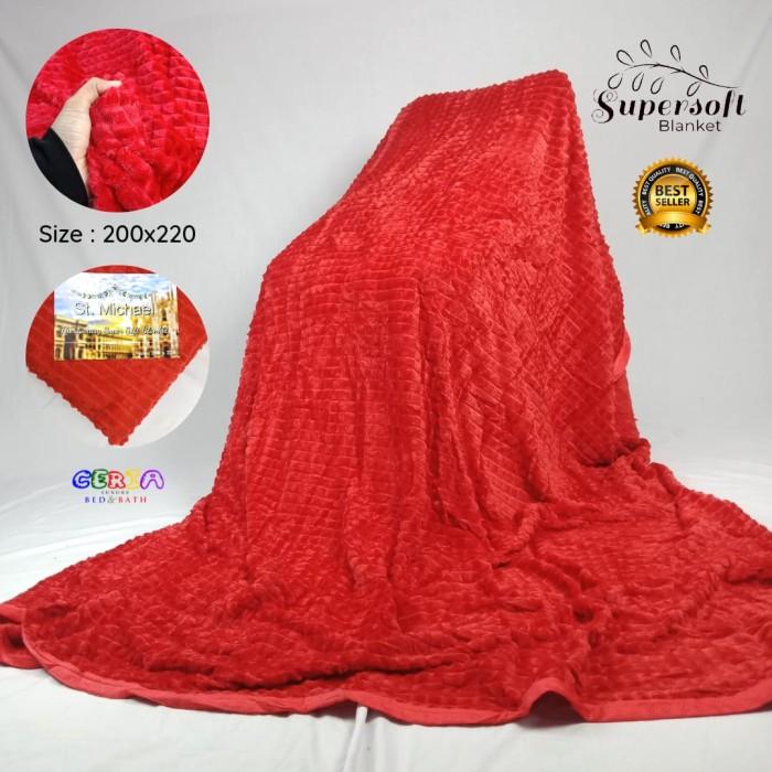 Gambar Selimut Bulu Halus Jumbo Tebal Lembut St Michael 200x200 Coklat Tua - Merah dari Ceria Luxury undefined Tokopedia