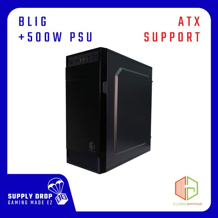Gambar Cube GAMING BLIG + PSU 500W (Support ATX Size) dari Supply Drop ID undefined Tokopedia