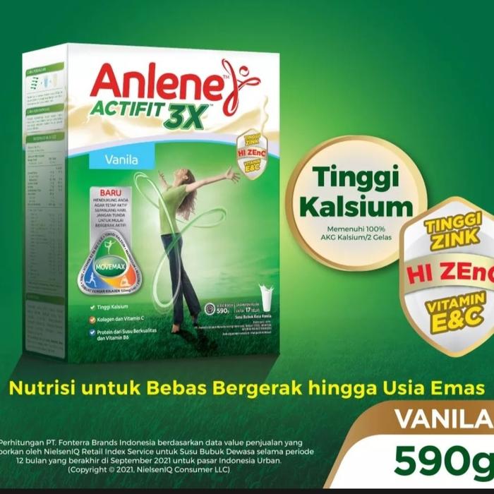 Gambar anlene susu bubuk actifit vanilla/coklat uk 590gr harga termurah - original dari ktini153 undefined 3 Tokopedia