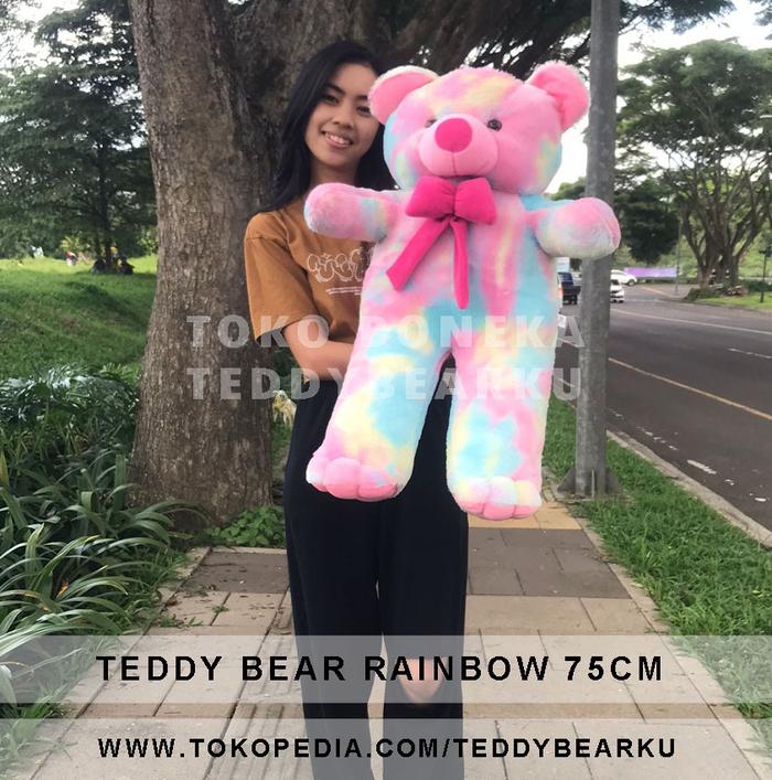 Gambar TEDDY BEAR 75CM XL MINIATUR KHAS BANDUNG KARAMEL [TB75CA] - RAINBOW XL dari TeddyBearKu Boneka Beruang undefined Tokopedia