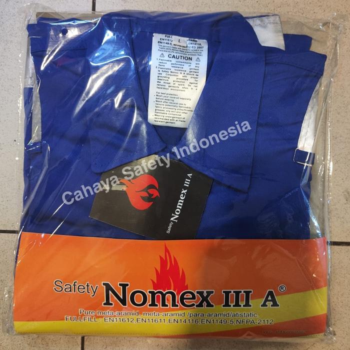 Gambar Wearpack Nomex IIIA 3A Coverall Fire Retardant Original Safety Nomex - BIRU BCA, S dari Cahaya Safety Indonesia undefined Tokopedia