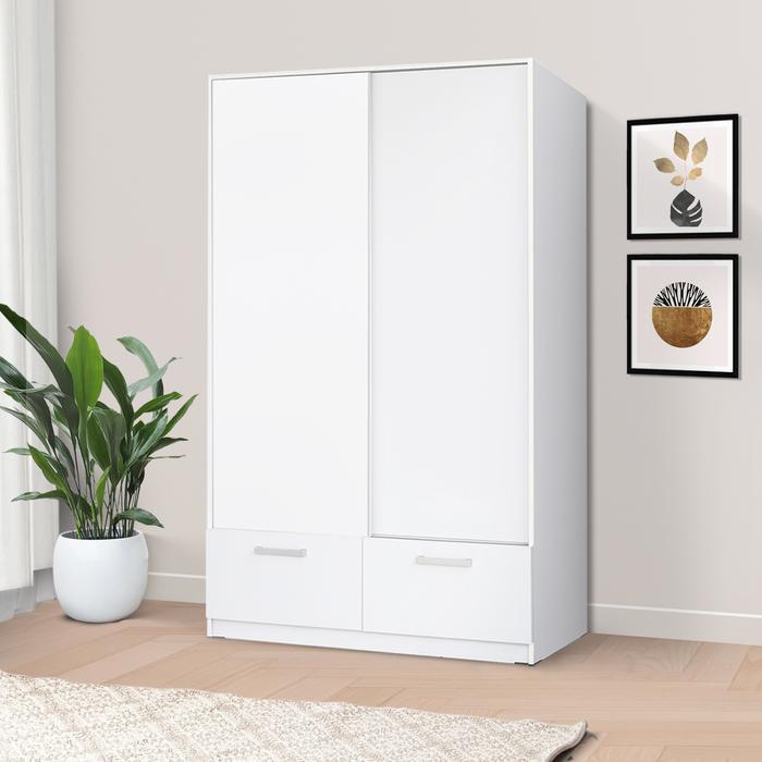 Gambar OMAHA Lemari Pakaian Kayu 2 Pintu Sliding / Geser Modern Minimalis - WhiteGlossy PLS dari Rumah Furniture & Home Living undefined 5 Tokopedia