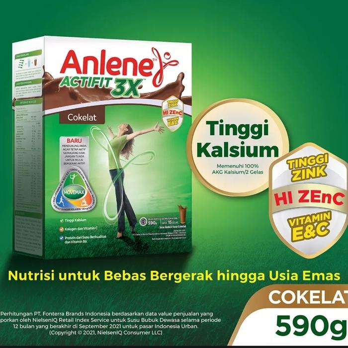Gambar anlene susu bubuk actifit vanilla/coklat uk 590gr harga termurah - original dari ktini153 undefined Tokopedia