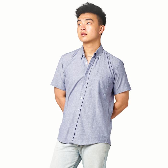 Gambar Kemeja Pria Lengan Pendek Polos Navy Jeans Oxford Slimfit Casual - Navy Jeans, M dari Eight Nineteen Official undefined Tokopedia