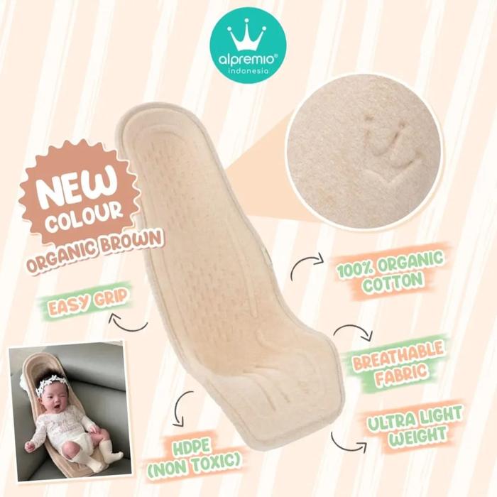 Gambar PREMIUM Alpremio Baby Nursing & Feeding Seat Organic cotton - Brown dari Alpremio Indonesia undefined Tokopedia