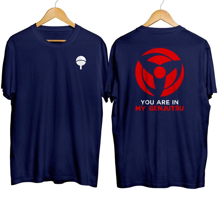Gambar Kaos distro anime GENJUTSU - NARUTO SHIPPUDEN 100% cotton combed 30s - NAVY, XXL dari mangjapan undefined Tokopedia