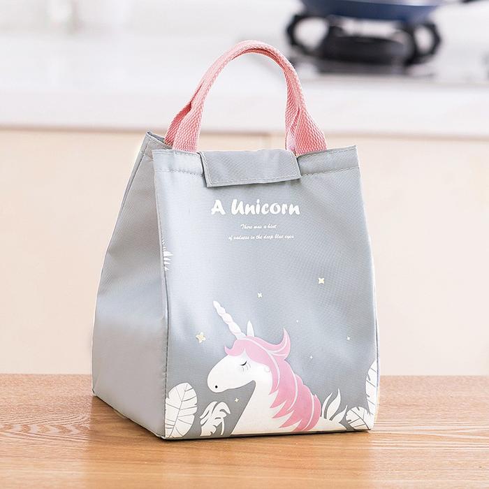 Gambar TAS BEKAL LUNCH BOX SET/ COOLER BAG /TAS BEKAL ANAK - Unicorn Abu dari 2kla undefined Tokopedia