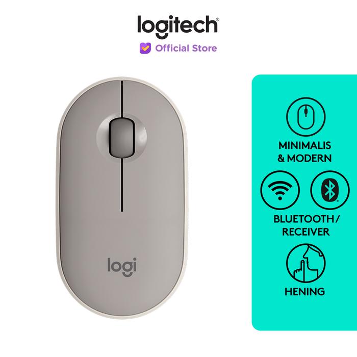 Gambar Logitech Pebble M350 Mouse Wireless Bluetooth Slim Silent - Sand dari Logitech Official Store undefined Tokopedia