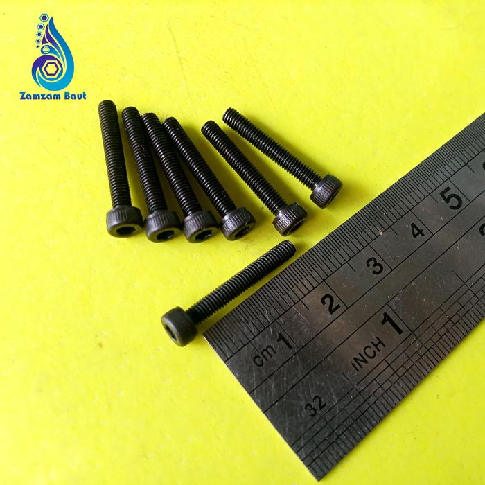 Gambar BAUT L BAJA M3 X 20 / BAUT 5,5 KUNCI L2,5 / BAUT L M3X20 BAJA HITAM FT dari Zamzam Baut undefined Tokopedia